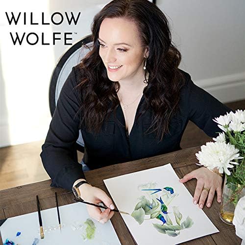 Callia Művész Ecset által Willow Wolfe Akvarell Virág Szett Tartalmaz 2 Kerek Ecset, 6 Kerek Ecset, 12 Kerek Ecset 8 Mogyoró