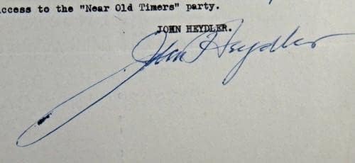 John Heydler Baseball N. L. Elnök Aláírta A Levelet, Meghalt 1956 - Dedikált Baseball