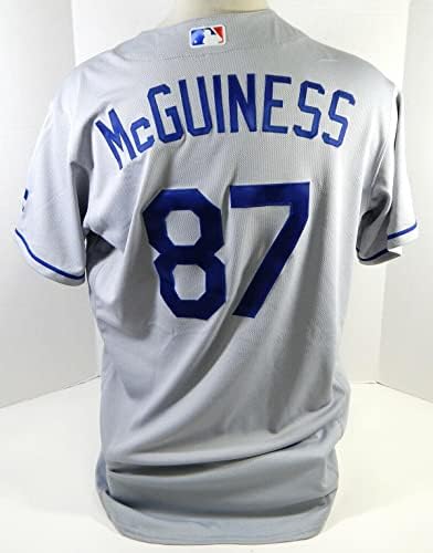 2020-ig a Los Angeles Dodgers Connor McGuiness 87 Játék Kiadott Szürke Jersey 2 20 P 0 - Játék Használt MLB Mezek