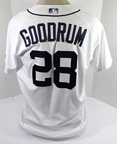 A 2018-as Detroit Tigers Niko Goodrum 28 Játék Kiadott Pos Használt Fehér Jersey 46 272 - Játék Használt MLB Mezek