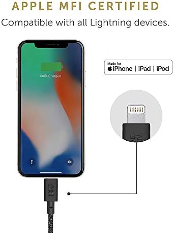 NATÍV UNIÓ Öv-Kábel USB-C-Villám - 4ft Ultra-Erős Megerősített töltőkábel a Bőr Szíj [Mpi Hitelesített] Kompatibilis az iPhone