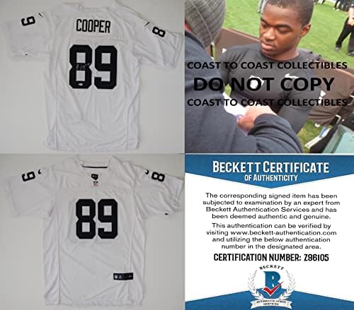 Amari Cooper aláírás Raiders foci mez bizonyíték Beckett COA-dedikált