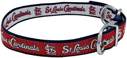 Háziállatok Első ST. Louis Cardinals Reverzibilis MLB Nyakörv Közepes. Prémium Home & Away Kétoldalas Pet Nyakörv Állítható