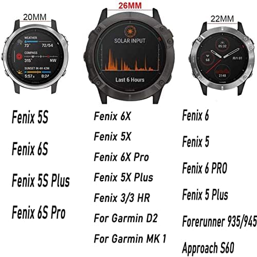 DJDLFA 26mm Sport Szilikon Watchband Wriststrap a Garmin Fenix 6X 6 6 Pro 5X 5 5S + 3 HR 20 22mm Easy Fit gyorskioldó wirstband
