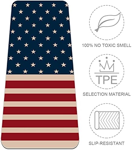 Siebzeh Szeretem Az USA-Vintage Stílusú Amerikai Zászló Prémium Vastag Jóga Szőnyeg Környezetbarát Gumi Health&Fitness Csúszásmentes