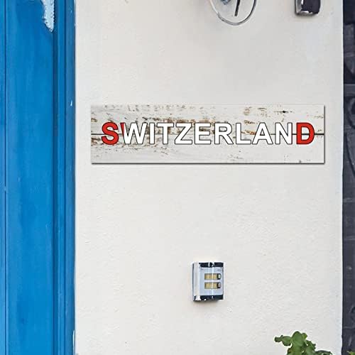 Madcolitote Személyre szabott Svájc utcatábla Rusztikus Svájc Zászló Fa Jelek Parasztház Wall Art Rusztikus Fali Dekoráció