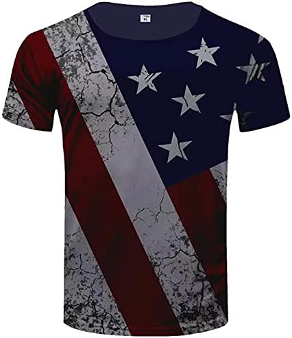 Férfi Katona Rövid Ujjú Függetlenség Napja Póló, az Amerikai Zászló Nyomtatás Sleeve Hazafias Felső Stars and Stripes T-Shirt