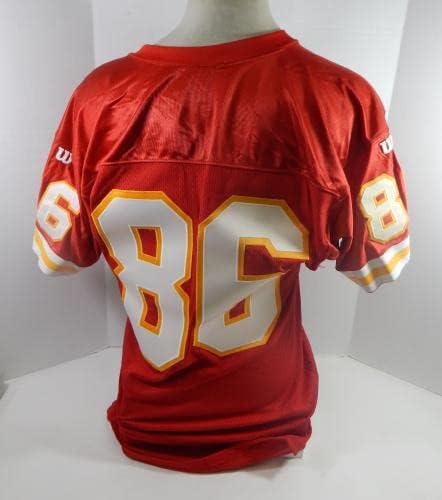 1994-ben a Kansas City Chiefs 86-Os Játék Kiadott Piros Mez 42 DP32733 - Aláíratlan NFL Játék Használt Mezek