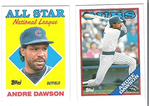 2 1988 Topps Andre Dawson 500 & 401 All-star Chicago Cubs Baseball Kártyák