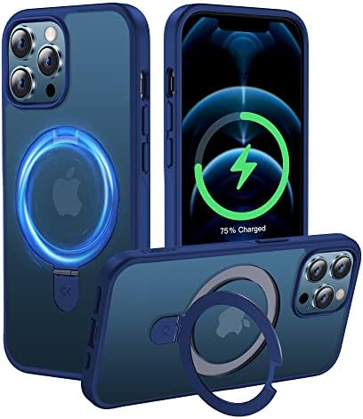 CASEKOO iPhone 12 Pro Max Esetben a Mágneses Láthatatlan Álljon [a Katonai Csepp Védelem] [Kompatibilis MagSafe] Ütésálló