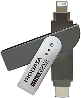 PioData iXflash 512 gb-os Mpi Hitelesített Flash Pen Drive-iPhone/iPad/Mac/PC USB 3.1 C Típusú Villám Külső Tároló Memória