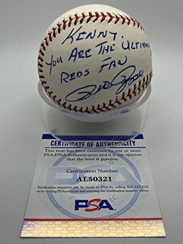 Pete Rose Aláírt Autogramot Személyre szabott Hogy Kenny Vörösök Rajongó Baseball PSA DNS - Dedikált Baseball
