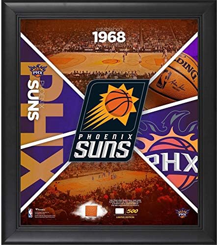 Phoenix Suns Keretes 15 x 17 Csapat Hatása Kollázs egy Darab Játék-Kosárlabda - Limitált 500 - NBA Játék Használt Kosárlabda