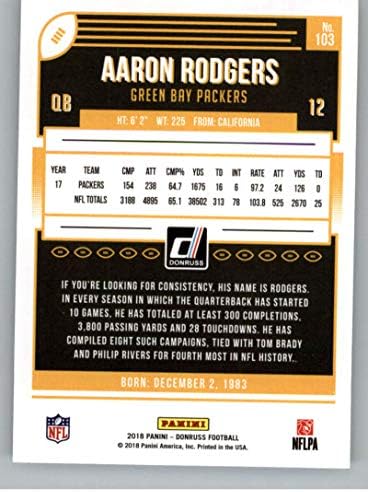 2018 Donruss Foci 103 Aaron Rodgers Green Bay Packers Hivatalos NFL Trading Card