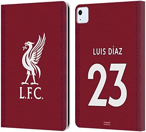 Fejét az Esetben Minták Hivatalosan Engedélyezett Liverpool Football Club Luis Díaz 2022/23 Játékos Otthoni Készlet Bőr Könyv