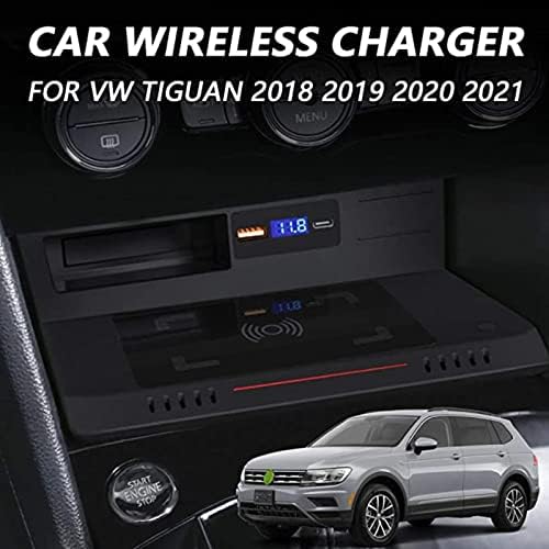 Autó Vezeték nélküli Töltő VW Tiguan 2018-2021Center Konzol Tartozékok Panel QC3.0 USB-de 18W PD Port 15W Telefon, Vezeték