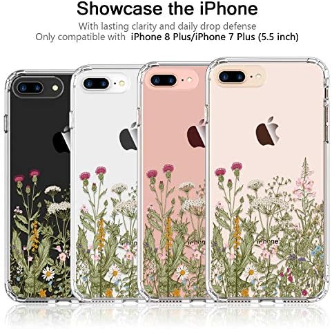 bicol iPhone 8 Plusz az Esetben,iPhone-7, Plusz az Esetben,Vadvirág Rózsaszín Lila virágmintás Világos Design Műanyag tok