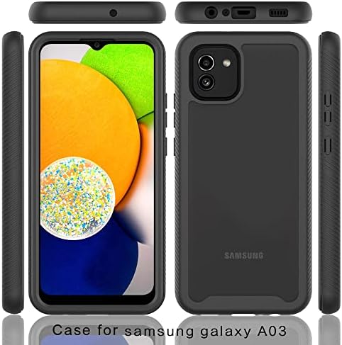 Telefon burkolata Teljes Védelmet az Esetben Kompatibilis a Samsung Galaxy A03 164MM Nehéz PC+Puha Szilikon TPU 3in1 Ütésálló