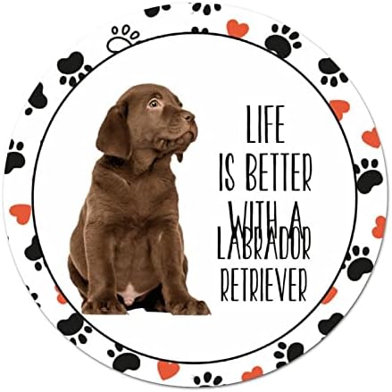 Bomehhjuli Üdvözlő Táblát, Bejárati Ajtó Kerek Fém Tábla Élet Jobb Egy Labrador Retriever Koszorú Fém Adóazonosító Jel Szív