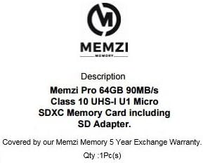 MEMZI PRO 64 GB Class 10 90MB/s Micro SDXC Memória Kártya SD Adapter Samsung Galaxy Core Sorozatú Mobilját