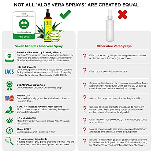 Bio Aloe Vera Spray Test & Haj - A Frissen Vágott Aloe Növény - Extra Erős - Könnyű Alkalmazni - Nem Sűrítőanyagok, Így Gyorsan