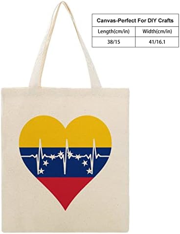 A szerelem Venezuela Szívverés Vászon Táska Újrafelhasználható Bevásárlás Táska válltáska Utazási Iroda