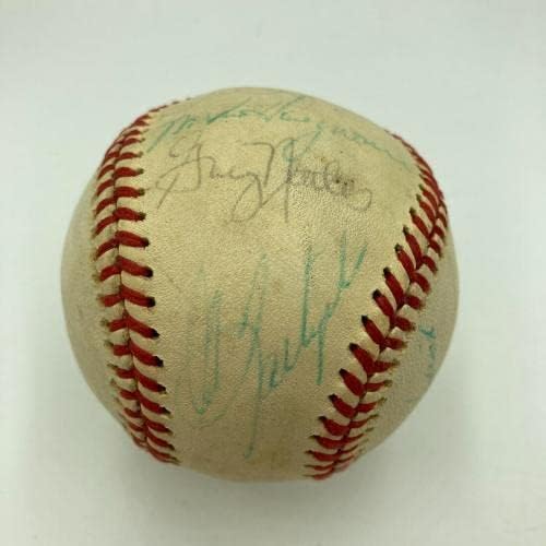 1975 All Star Game csapat Aláírt Baseball Thurman Munson Hank Aaron SZÖVETSÉG COA - Dedikált Baseball