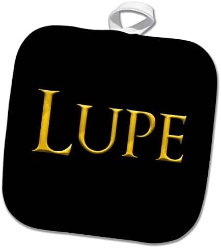 3dRose Lupe népszerű kisfiú neve Amerikában. Sárga, fekete varázsa ajándék - Potholders (phl-364292-1)