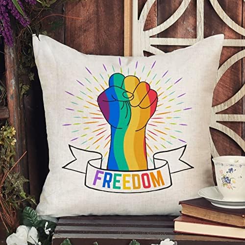 Szabadság LMBT Büszkeség Párnát Fedezze Valentin Napi Párna Esetben Szivárvány Büszkeség Meleg, Leszbikus Azonos nemű LGBTQ