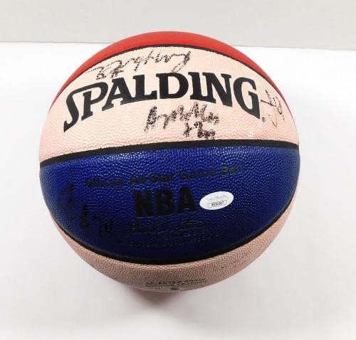 2001-ben a Los Angeles Clippers Csapat Aláírt Spalding All Star Kosárlabda 14 TÁRSASÁGGAL Autos - Dedikált Kosárlabda