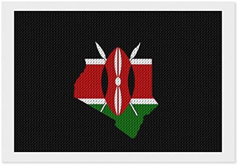 Zászló Térkép Kenya Gyémánt Festmény Készletek 5D DIY Teljes Gyakorlat Strasszos Művészeti Fali Dekor Felnőtteknek 8x12