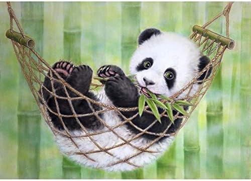Festmény Gyémánt Téma egy Szép Panda Eszik Bambusz Teljes Hímzés 5d Tér Gyöngy Kereszt Öltés