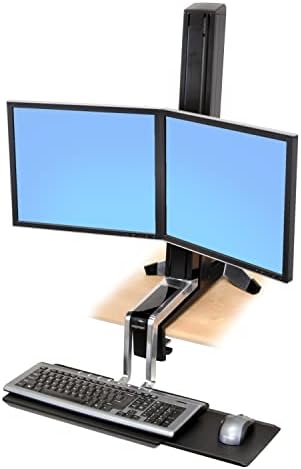 Ergotron – WorkFit-S Dual Monitor Álló Asztal Átalakító, Ülni, Állni, Munkaállomás Tabletops – a Worksurface, Fehér
