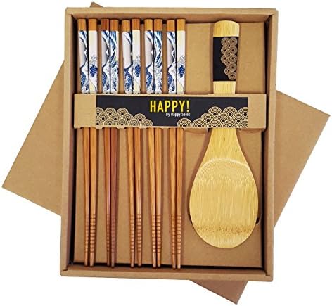 Boldog Értékesítés, Bambusz Evőpálcika Ajándék Szett Rizs Lapát Tartalmazza (Természetes)