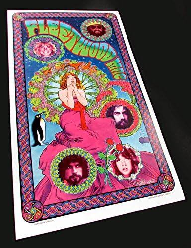 Fleetwood Mac Eredeti Ventilátor Poszter Új Litho Aláírt, az Ezüst Festék Bob Masse
