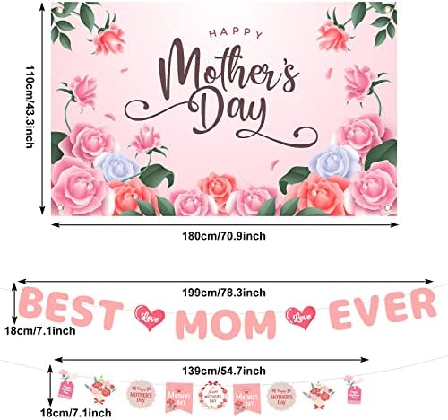 3 Db anyák Napja Dekoráció Boldog anyák napját Hátteret Banner Zászlót Rózsaszín Virág a Szerelem Háttér Dekoráció anyák