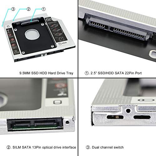 SATA 2 SSD HDD Merevlemez Caddy Tálca,9.5 mm 2,5 hüvelykes SATA-III HDD-s SSD Merevlemez Univerzális Tálca Laptop CD/DVD-ROM