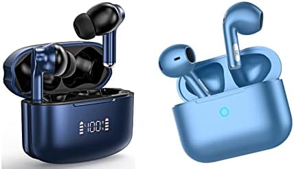 2 Csomag (M48 ANC + Y42) Kék Vezeték nélküli Fülhallgató, ANC+ENC Bluetooth 5.3 Fejhallgató Power LED Kijelző Fülhallgató