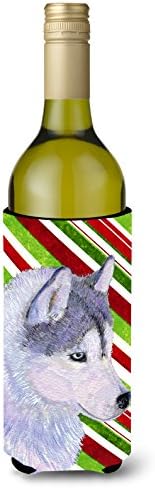 Caroline Kincsek SS4533LITERK Szibériai Husky Candy Cane Ünnep a Karácsony, Boros Üveg Ölelkezős, Üveg Hűvösebb Ujja Ölelkezős