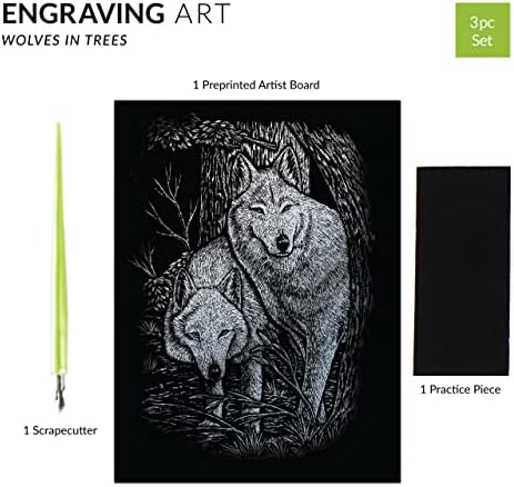Royal Langnickel Ezüst Gravírozás Művészet, a Farkasok a Fák