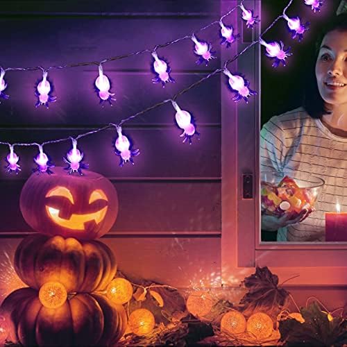 Halloween String Fények 10/20/30db LED Színe Spiderss Lámpák Flash/Stabilizálódott Mód Akkumulátor Meghajtású Hordozható