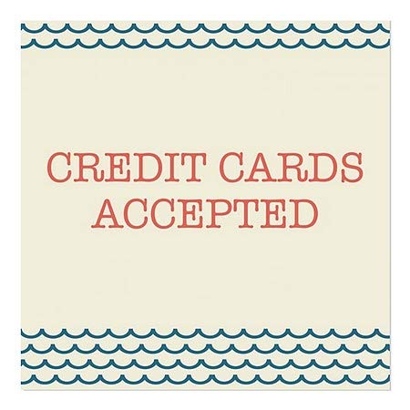 CGSignLab |Elfogadott hitelkártyák -Tengeri Hullám Ablak Ragaszkodnak | 24x24