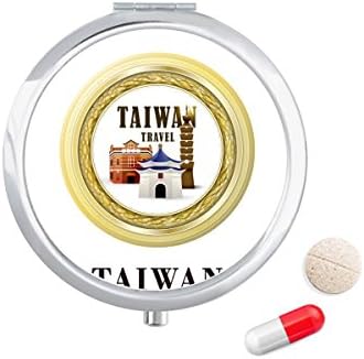 Logó Tajvan Látnivalók Épület Tabletta Esetben Zsebében Gyógyszer Tároló Doboz, Tartály Adagoló
