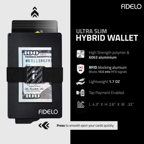 Fidelo Minimalista Tárca a Férfiak - RFID Blokkolja a felugró Pénztárca Hitelkártya Birtokos, Vékony Pénztárca Készült 6063