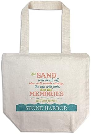 Kő Harbor, New Jersey, Strand Emlékek Örökké ( Pamut Vászon Újrafelhasználható Táska)