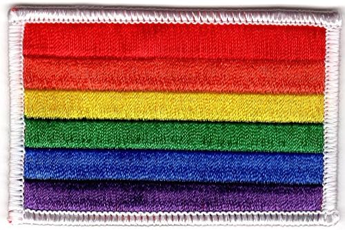 LGBTQ Zászló Hímzett Tapasz Fehér kerettel - 5 Pack
