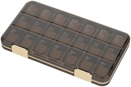 Nagy Kapacitású, Hordozható Csomagolás Heti Tabletta Szervező, 3-Szor Egy Nap Utazás Tabletta Szervező (Fekete-21 rácsok)