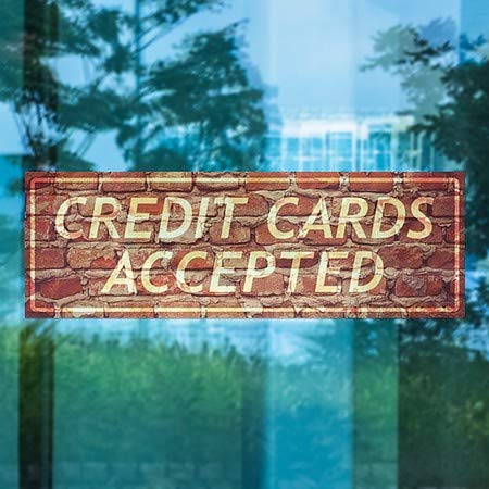 CGSignLab | Elfogadott hitelkártyák -Szellem Éves Tégla Ablak Ragaszkodnak | 36x12