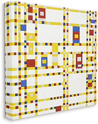 Stupell Iparágak Broadway Boogie Woogie Piet Mondrian Klasszikus Absztrakt Festmény, Vászon Wall Art, Design By one1000paintings