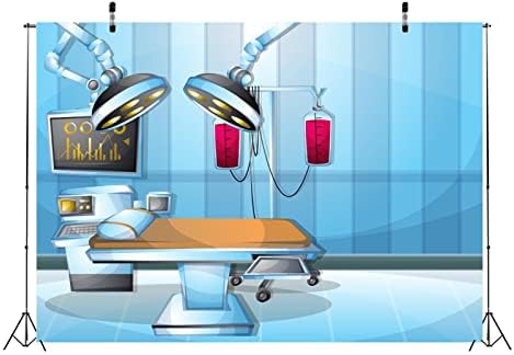BELECO 5x3ft Szövet Műtét Operációs Szoba Hátteret, Gyerekeknek, Karikatúra Kórház Orvosi Felszerlések Fotózás Háttér Ápolási